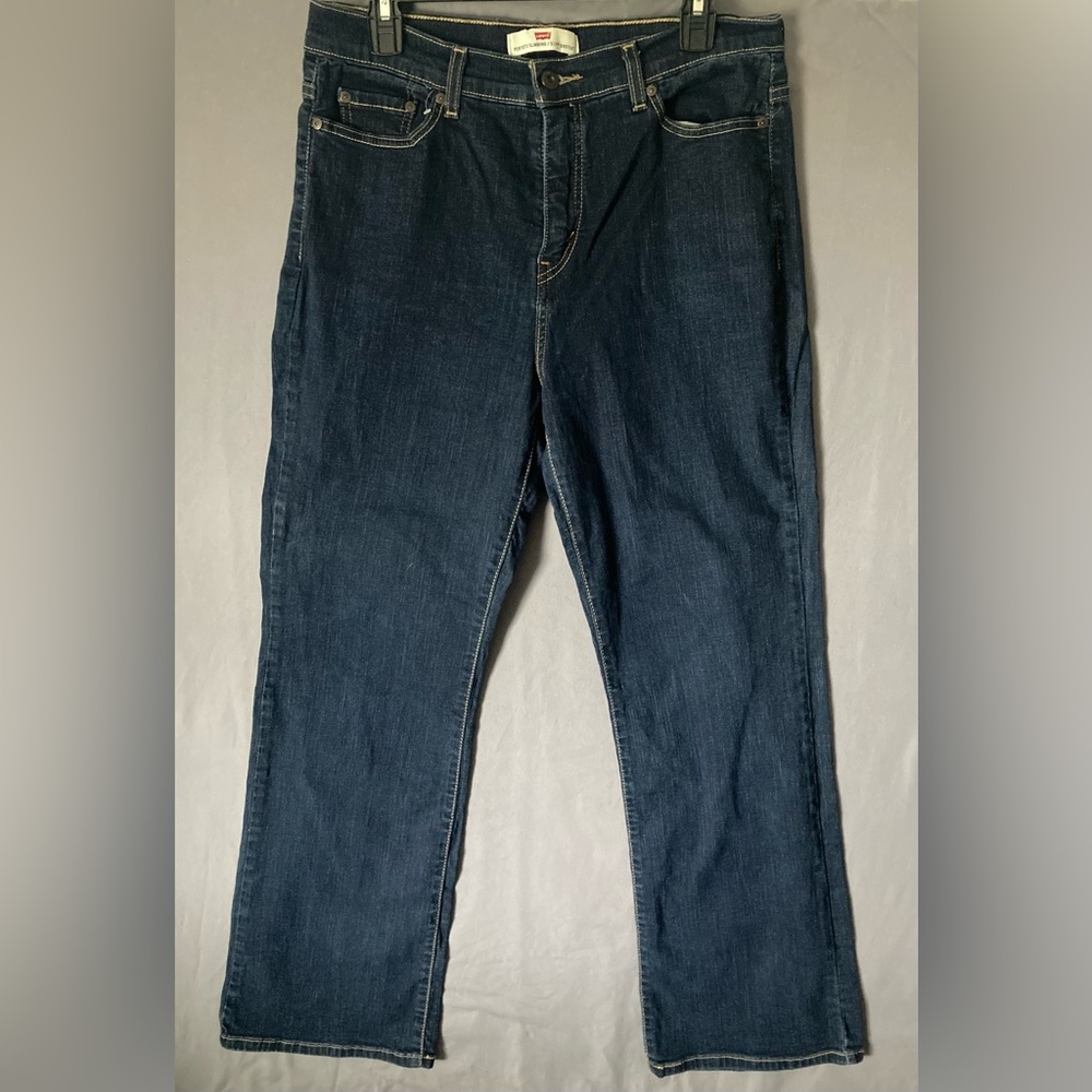 Levis Perfectly Slimming 512 Bootcut Womens Jeans Size 14M (32x30) Dark Wash